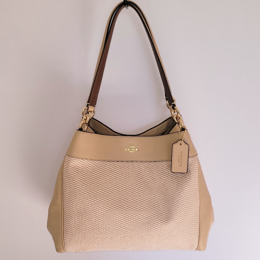 Coach Lexy Beige Legacy Jacquard Women's Bag - Not yellow tone - Excellent! - Picture 16 of 16